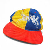 Multicolor embroidered corduroy cap