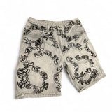 Stencil logo denim shorts