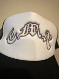 Multicolor embroidered logo trucker